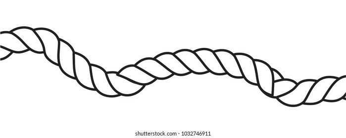 Vector isolated rope for decoration and covering on the white background.