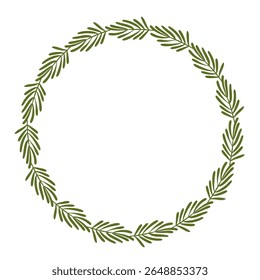 Vector isolated round frames of green summer, autumn leaves. Border for text. Flat clip art for design