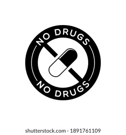 Vector Isolated Round No Drugs Label