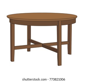 vector, isolated round table, isolated on white background