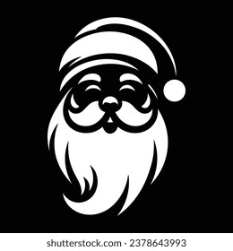 Vector isolated Santa Claus Father Christmas Saint head face. Secret Santa Christmas illustration with Santa Claus.