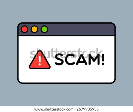 Vector Isolated Scam Window Illustration