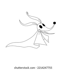 Vector aislado aguantar rata de perro rata de perro halloween incoloro línea contorno negro y blanco fácil dibujo