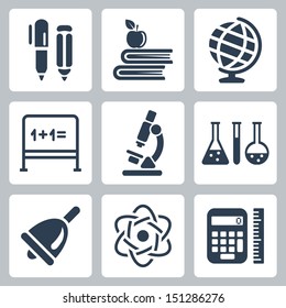 Vector isolated school icons set