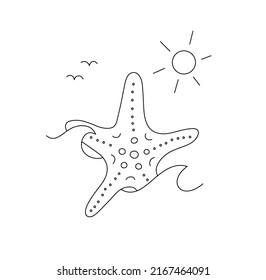 Vector Isolated Sea Star Wave Sun Stock Vector (Royalty Free ...