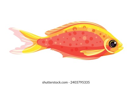 Vector isolated sea water parrotfish cartoon illustration