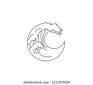 Vector isolated sea wave