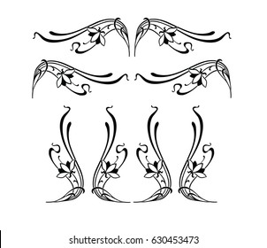 vector isolated secession floral silhouettes