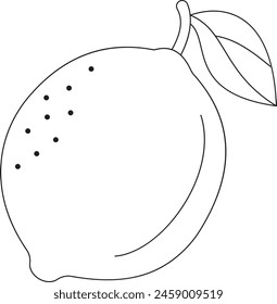 Vector isolated semicircular slice of citrus one single line colorless black and white contour easy drawing