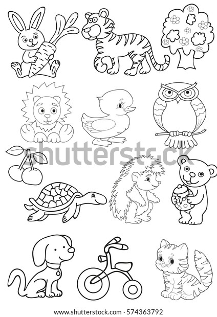 Vector Isolated Set Animals Cartoon Book Stock Vector (royalty Free 