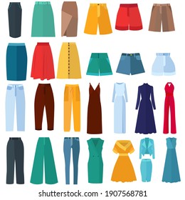 vector, isolated, set of clothes in flat style