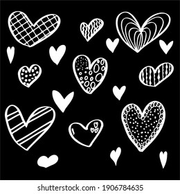 vector isolated set of hearts