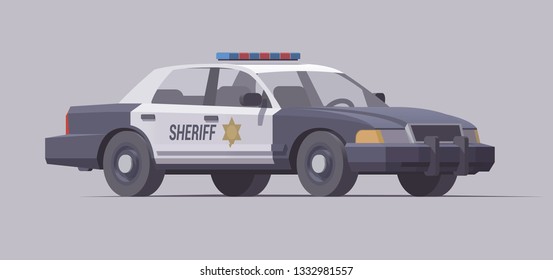 Vector isolated sheriff car