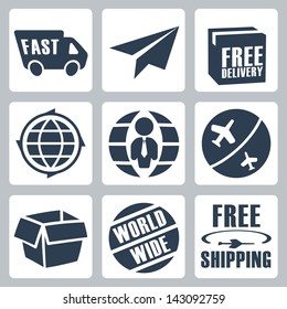 Vector isolated shipping icons set