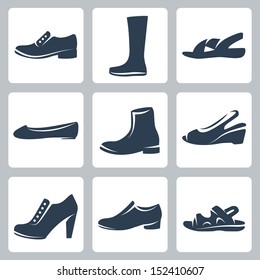 Vector isolated shoes icons set