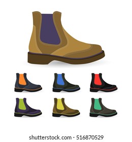 Vector isolated shoes icons set