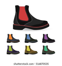 Vector isolated shoes icons set