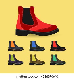 Vector isolated shoes icons set