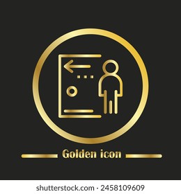 Vektorgrafik-isoliertes Zeichen-Symbol mit Büro- oder Geschäftsthema - Hochwertige goldfarbene Vektorgrafik-Symbol.
