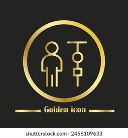 Símbolo de Vector aislado con oficina o tema de negocios - ícono de Vector de color dorado de alta calidad.