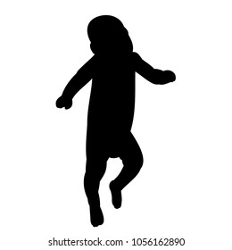 vector, isolated silhouette baby
