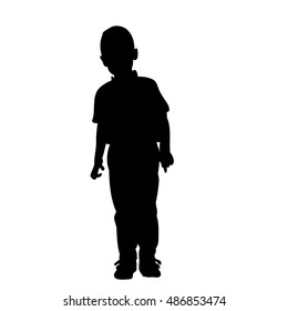 Vector Isolated Silhouette Baby Boy Stock Vector (Royalty Free ...