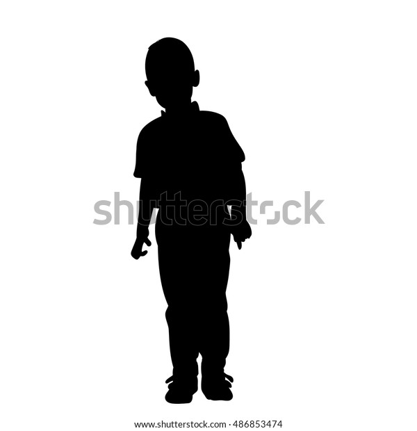 Vector Isolated Silhouette Baby Boy Stock Vector (Royalty Free ...