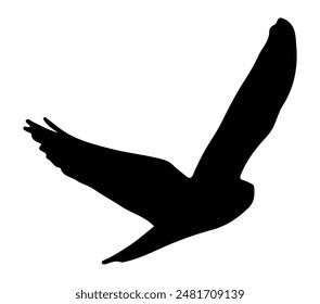 Vector, silueta aislada de cometa de ala negra.