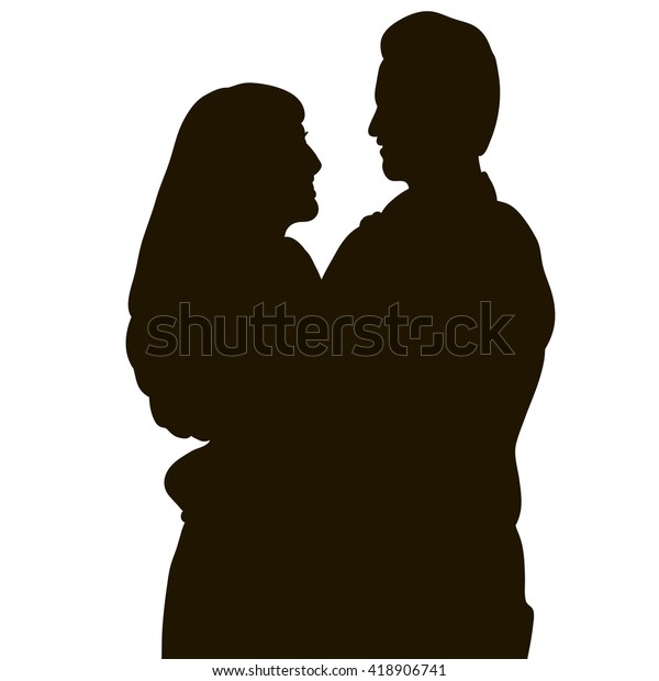 Vector Isolated Silhouette Boy Girl Stock Vector Royalty Free 418906741 Shutterstock 5747