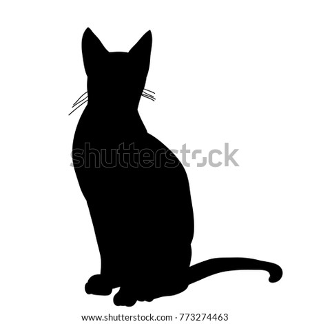 vector isolated silhouette cat sitting