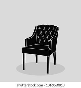 vector, isolated silhouette chair on white background