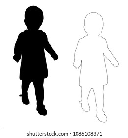 vector, isolated silhouette of a child