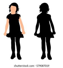 vector isolated silhouette of child