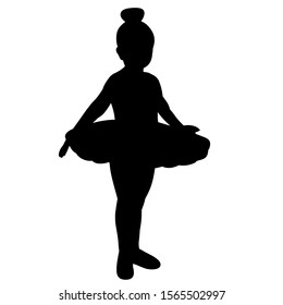 vector, isolated, silhouette of a child of a ballerina, girl