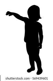 Silhouette Girl Pulling Her Hands Stock Vector (Royalty Free ...