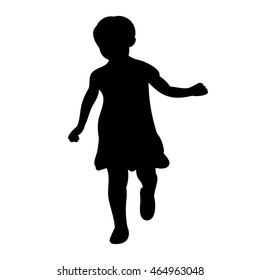 Girl Silhouette On White Background Stock Vector (Royalty Free) 473771089