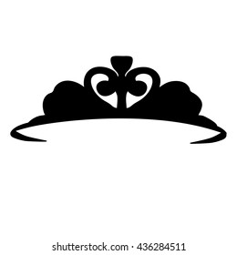 vector isolated silhouette of a crown, tiaras