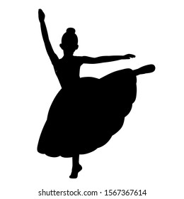 Ballerina Silhouette Isolated On White Background Stock Vector (Royalty ...