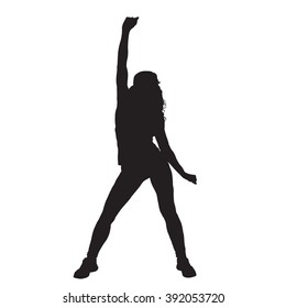vector isolated 
silhouette of a dancing girl
