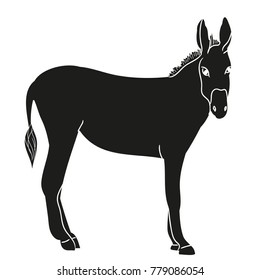 Vector Isolated Silhouette Donkey Black Stock Vector (Royalty Free ...