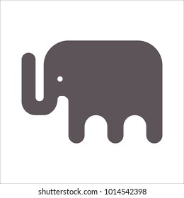 vector, isolated silhouette of elephant.