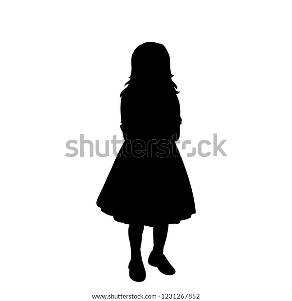 Vector Isolated Silhouette Girl Dress Stock Vector (Royalty Free ...