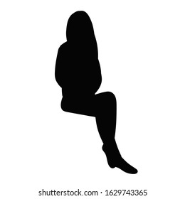 Vector Isolated Silhouette Girl Sitting Stock Vector (Royalty Free ...