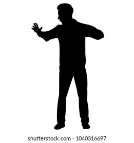 Vector Isolated Silhouette Guy Dancing Dance Stock Vector (Royalty Free ...