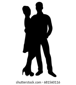 Vector Isolated Silhouette Guy Girl Love Stock Vector (Royalty Free ...