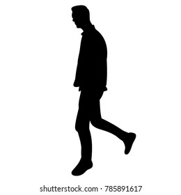 Vector Isolated Silhouette Guy Going Stock Vector (Royalty Free ...