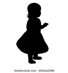 Portrait Baby Girl Silhouette Vector Stock Vector (Royalty Free) 515503093