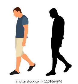 Vector Isolated Silhouette Man Walking Stock Vector (Royalty Free ...