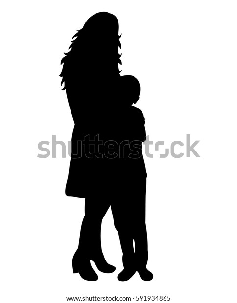 Download Vector Isolated Silhouette Mother Child Stock Vector ...