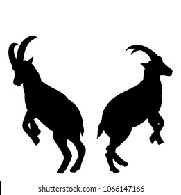vector, isolated, silhouette, outline of a goat